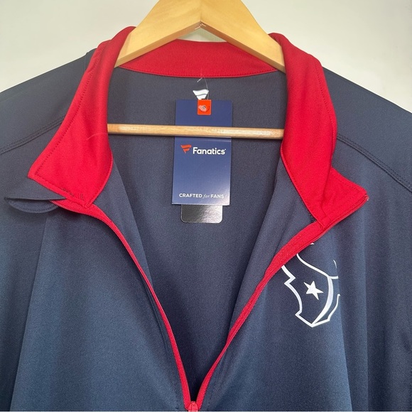 Houston Texans Fanatics Ringer Quarter-Zip Jacket - Navy. 3XL. - Picture 6 of 9